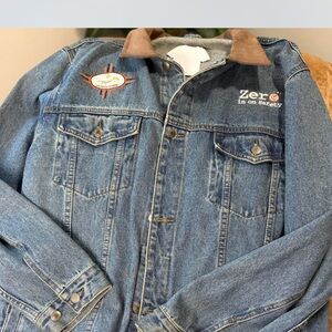 Denim Jacket with Embroidered Patches